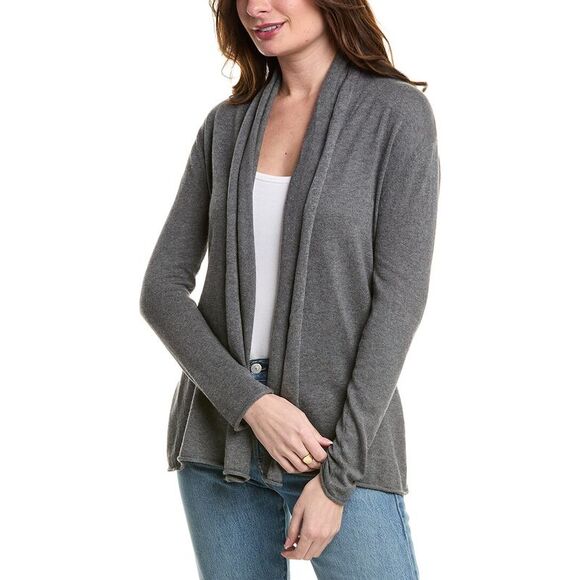 Alashan Cashmere Womens  Mini Cashmere-Blend Duster, Grey - Picture 1 of 3